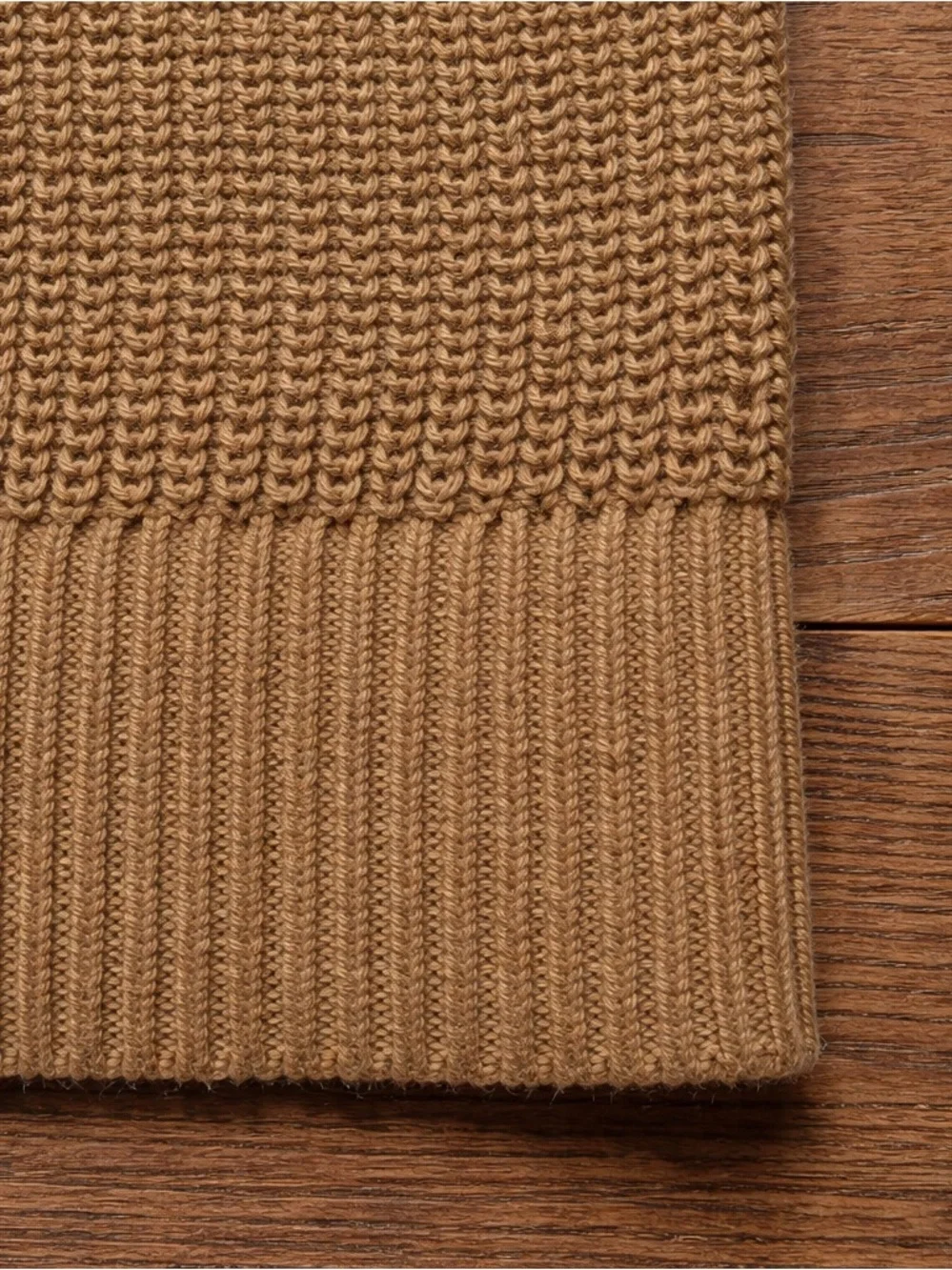 Haven Well Within Organic Cotton V-Neck Sweater in Camel Size Medium - Picture 6 of 6
